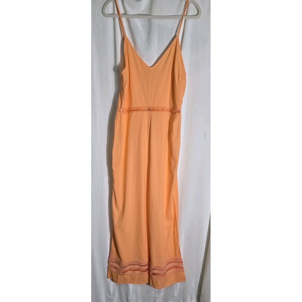 BCBGeneration Jumpsuit Womens‎ Medium Sleeveless Georgette Coral Flare $128 NWT